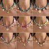 Sciarpa in Seta Stampata Colorata Boemia Cravatta Collare Perla Stella Marina Conchiglia a Ventaglio Fiore Ciondolo Collana per Donne Gioielli per Vacanze al Mare