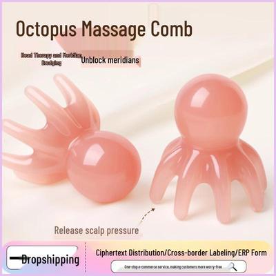 E-commerce Bestseller: Octopus Meridian Massage Comb - Resin Acupoint Scraper for Head Relaxation