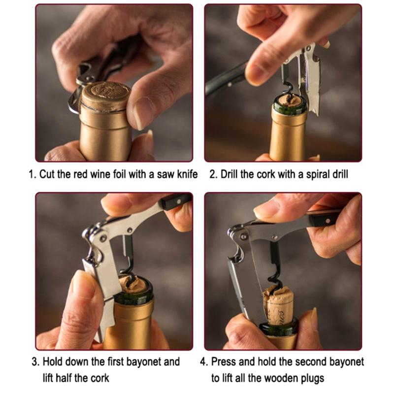 Șurub de vin multifuncțional Deschidetor de tirbușon Accesorii de uz casnic Vin șampanie struguri Vin Bere Deschidetor de sticle