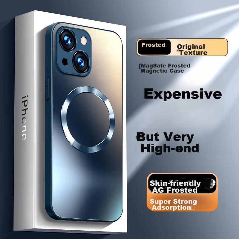 NEYAA AG FrostedIPhone 15 Case, IPhone 15 Protective Cover, MagSafe Magnetic Charging, Ultra-Thin Frosted Full Protection Shockproof, Sapphire Blue