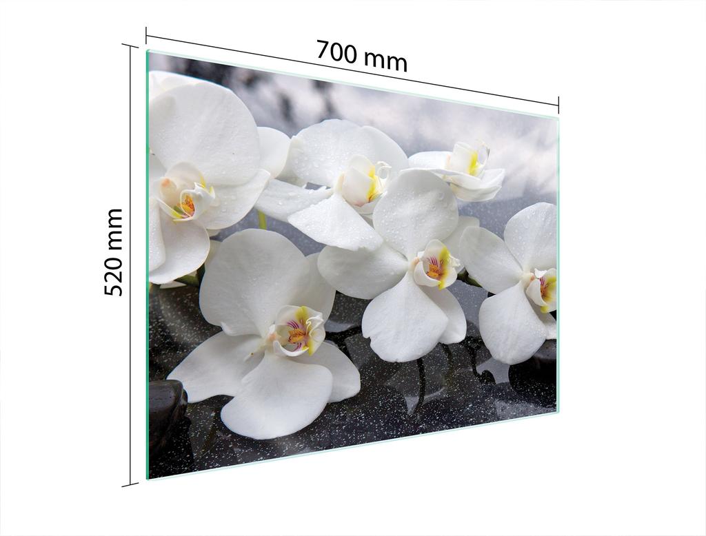 SZKLANA PŁYTA OCHRONNA NA KUCHENKĘ 70x52 ORCHIDEA