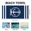 Custom Name Anchor Bath Towel Boat Decorative Towel White Beach Towel Customized Microfiber Large Towel Hot Sale Bath Towels