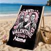 Custom Name Ghostface Horror Theme Beach Towel Microfiber Beach Towel, Lightweight and Quick-Dry, for Summer Travel, Swimming Pool Gift
