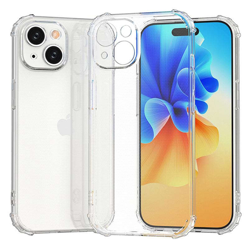 

Anti-Scratch Phone Case for iPhone 15,HD Transparent TPU Shell Four Corner Shockproof Phone Cover A