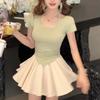 Summer new pure desire high-waisted short skirt pleated romantic and sweet ballet skirt