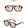 Women's sunglasses, men's and women's fashion square large-frame double-beam sunglasses