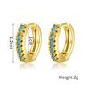 ZAKOL Simple Colorful Zircon Small Hoop Earrings for Women Girls Fashion Huggie Ear Buckle Women's Zircon Pendientes Mujer