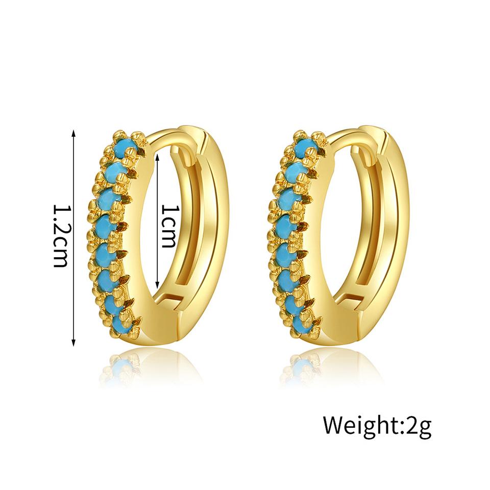 ZAKOL Simple Colorful Zircon Small Hoop Earrings for Women Girls Fashion Huggie Ear Buckle Women's Zircon Pendientes Mujer