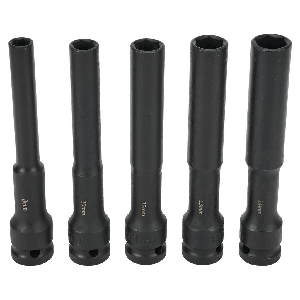 5pcs Wrench Hex Socket Head 1/2 Inch Drive Adapter Spanner Converter 8-14mm Square Hole Connector For Wrench Hand Tools