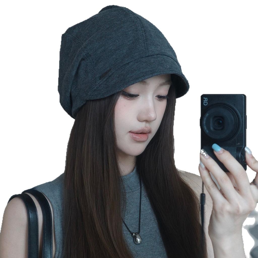 Design sense shows the face, small pile hat, cold hat, autumn sweet and cool versatile headgear, fashionable pullover confinement hat