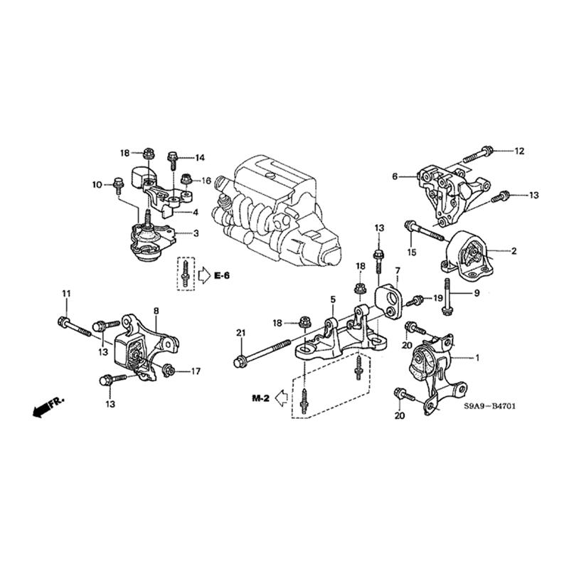 AB16-50823-S9A-013 Car Engine Mounting Mount Motor Mount Bracket For Honda CR-V 2002-2006 50823S9A013