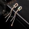 Diamond Bow Fringed Earrings, Temperament Earrings, Fashion Earrings For Women