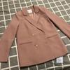 Autumn Korean Loosee Women Pink Suit Coat And Jackets British Style Lady Office Clothes