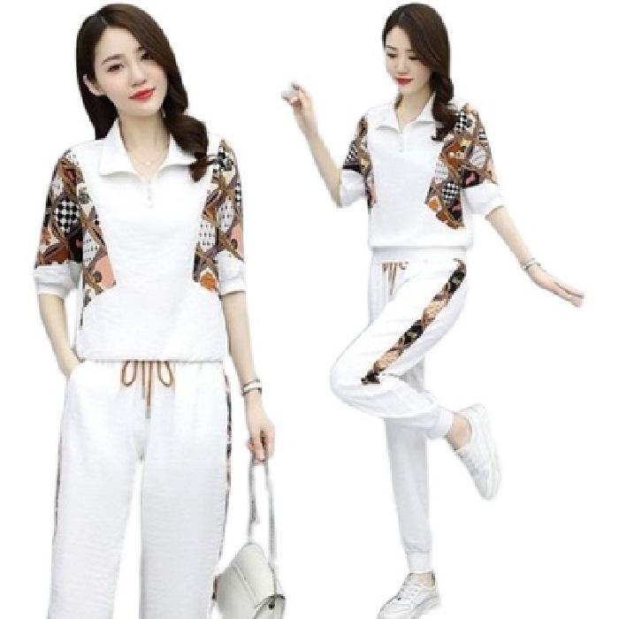 

Chic Women s Summer 2022 Sporty Casual Two-Piece Jogger Set - Age-Reducing and Stylish Extra Large белый