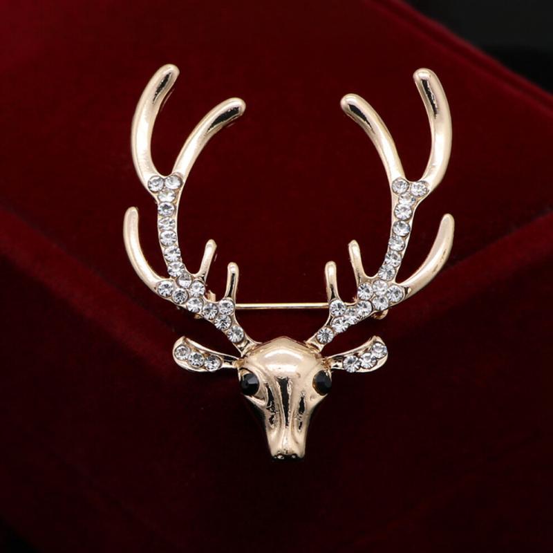Deer Head Brooch with Antlers, Suitable for Wearing On Clothing