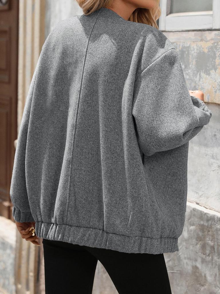 Women's Versatile Solid Color Long Sleeve Zipper Jacket - Autumn Fashion New Arrival