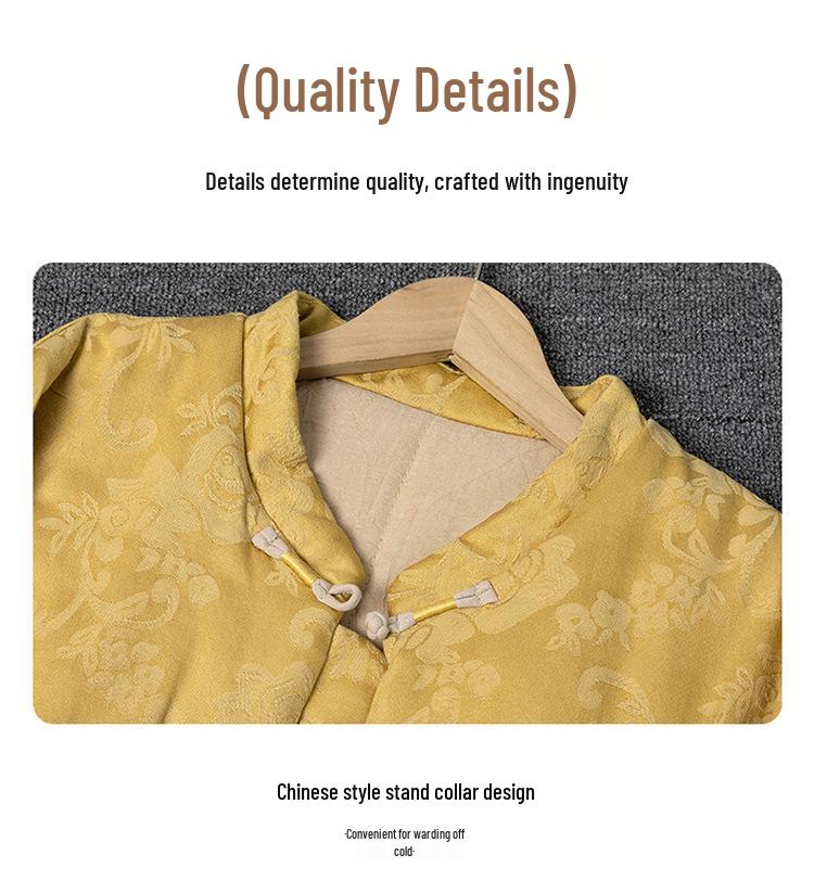 Xinjiang Long-staple Pure Cotton Jacket with Frog Buttons - Retro Chinese Style for Middle-aged Women