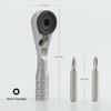711L Micro Ratchet Wrench - Precision Screwdriver & Ratchet Wrench for Precision Engineering & Delicate Device Repair (Plain Handle) Silver