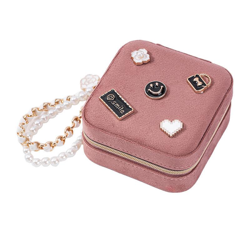 Elegant Jewelry Box With Velvet Material For Travel And Gift Giving