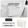 New Multifunctional Car Trash Can with Lid Button Hanging Storage Bin for Wet and Dry Use Car Interior Accessories Organizer Box