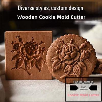 חותכן עוגיות ג'ינג'רברד מעץ נייד לאפיית הורים וילדים DIY