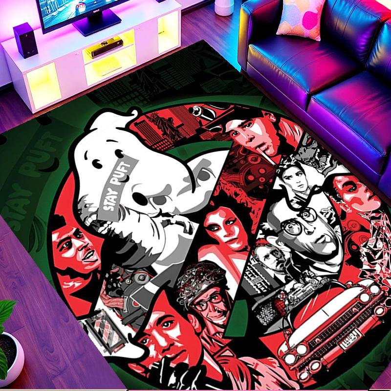 Ghostbusters Print Rug, Washable Floor Carpet, For Entryway Dorm Laundry Room Office Study, Home Decor Birthday Christmas Gift