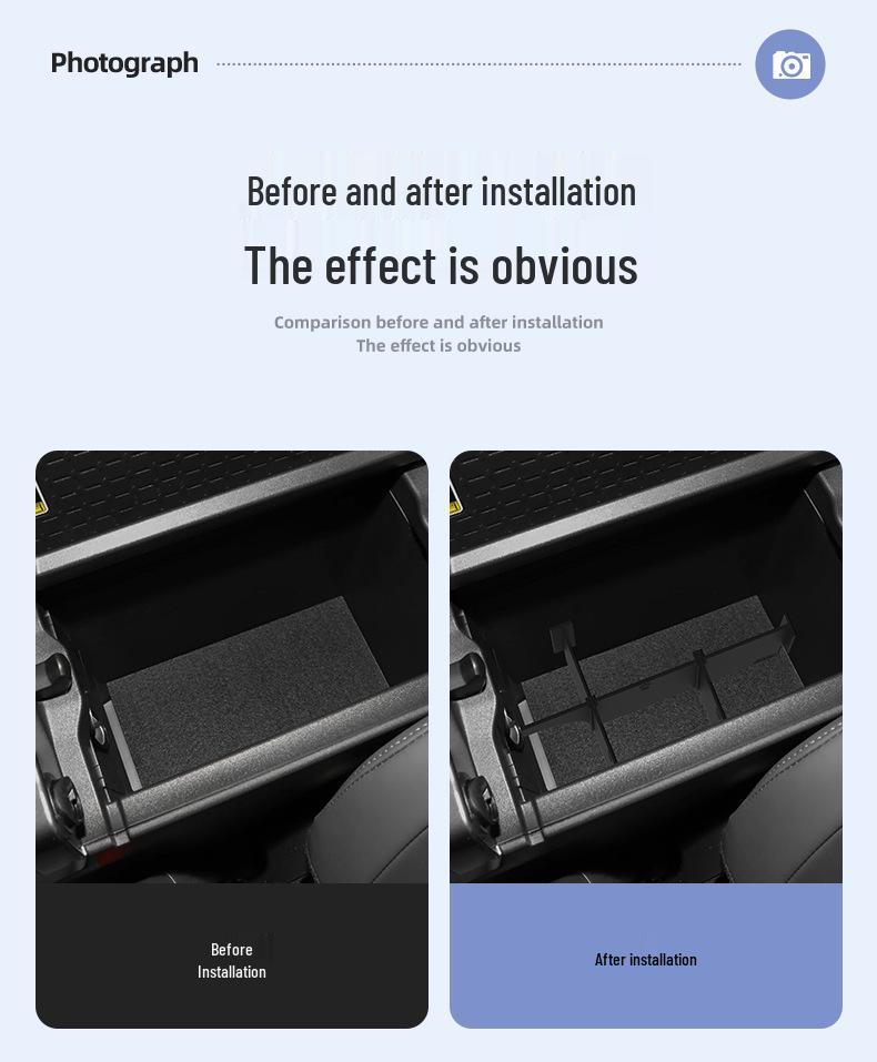 Fits 26 Toyota RAV4 Rongfang Weilanda Models: Armrest Box Divider Storage Accessories for RV4 Modification.