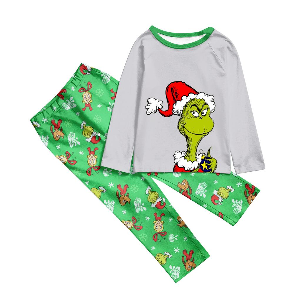 Cartoon Letters Print Family Matching Long Sleeved Parent-child Suit Home Clothes Suit Fall