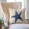 PANDICORN Sea Life Coastal Throw Pillow Covers 18x18 Inch Starfish Turtle Crab Coral Indigo Blue Summer Beach Ocean Nautical Outdoor Decorations