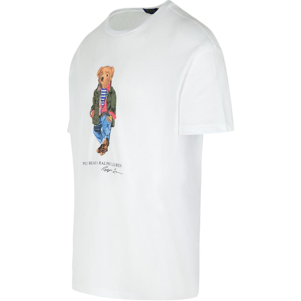 Polo Ralph Lauren Solid Logo Print Crew Neck Short Sleeve T-Shirt Men Tops White 710854497-041