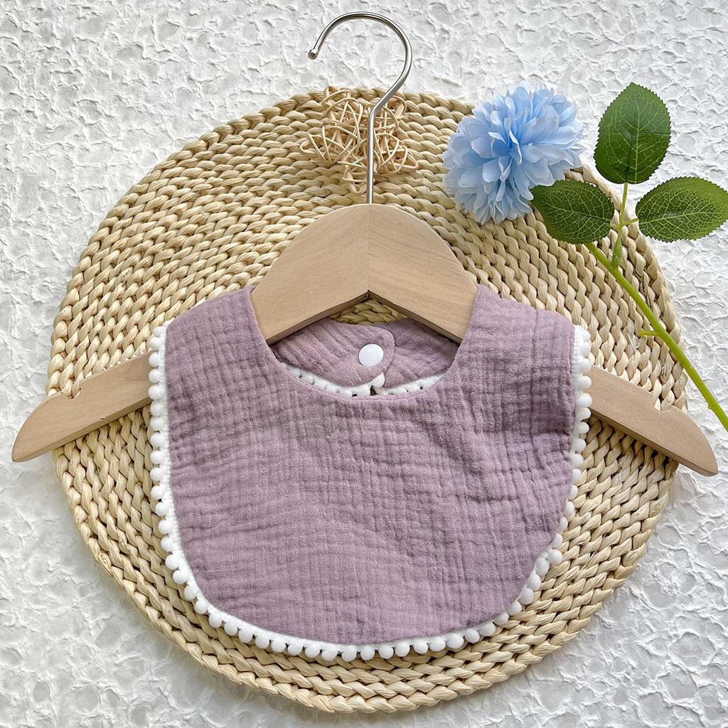 Babero de saliva cómodo de color puro algodón de azúcar para niños y niñas Toalla de saliva de encaje sólido para bebé Toalla de saliva Suministros para bebés
