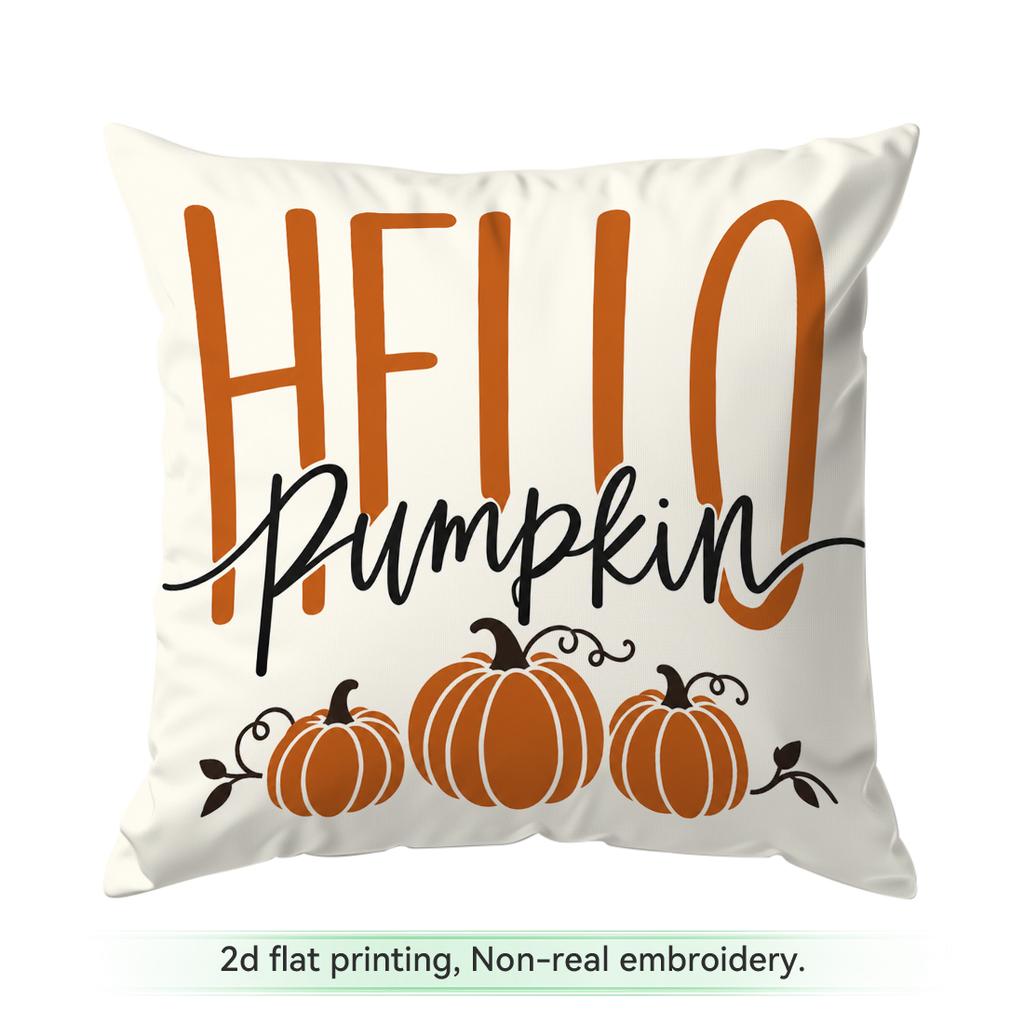 Hello Autumn Pumpkin Cushions Pillowcase Polyester Cushion Cover Throw Pillow Sofa Decoration Pillowcover Home Decor 45x45cm