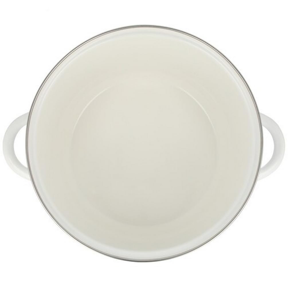 Nitori IHGas Stove Compatible Enamel Double-Handled Pot MOREISH 22cm White NITORI 8942114