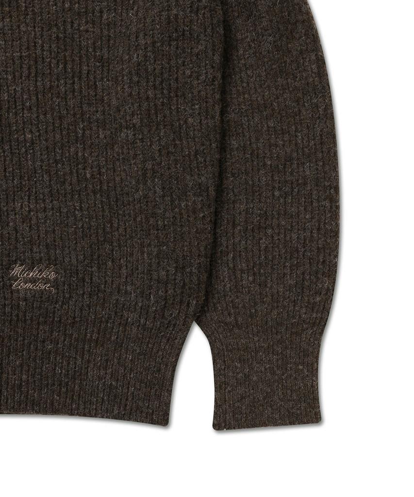 Michikoleondeonkosino Neck Warmer Set Wool Knit Poggi Brown