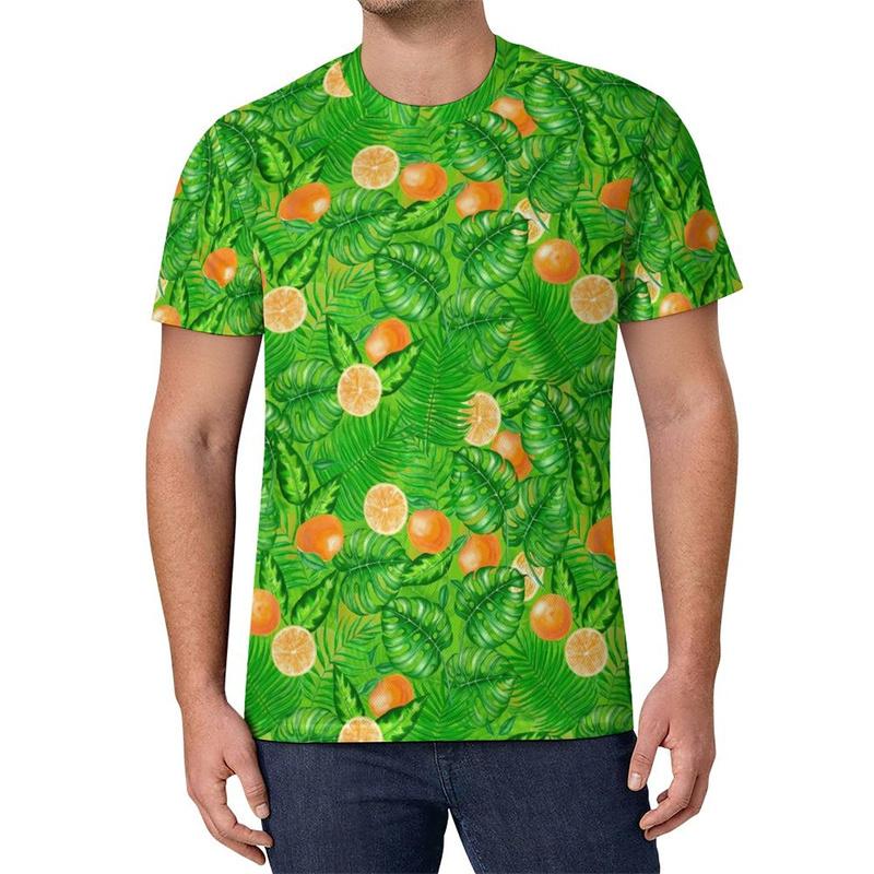 Hot Sale Lemon Strawberry Fruit Pattern T Shirt Summer Fashion 3D Printed Short Sleeve  Simple Design Casual Oversized T-Shirt