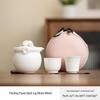 Handmade Ceramic Travel Tea Set with Storage Bag