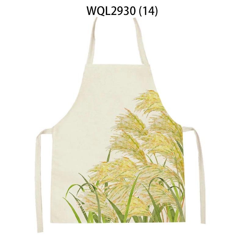 Cleaning Supplies Flower Plants Pattern Kitchen Aprons Sleeveless Linen Aprons Home Cooking Baking Accessories Antifouling Apron