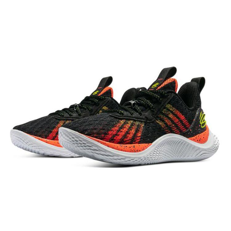 Curry Brand Curry Flow 10 GS Iron Sharpens Iron Kids Sneakers Black After-Burn Yellow-Ray 3025628-001