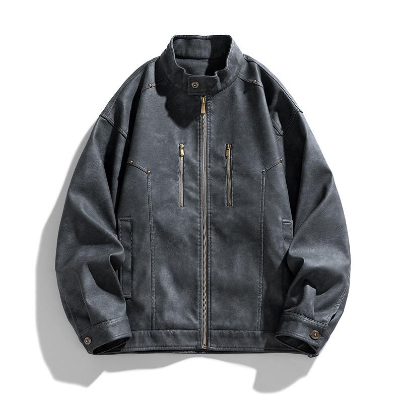 Американская мотоциклетная кожаная куртка, мужская повседневная кожаная куртка в стиле ретро L