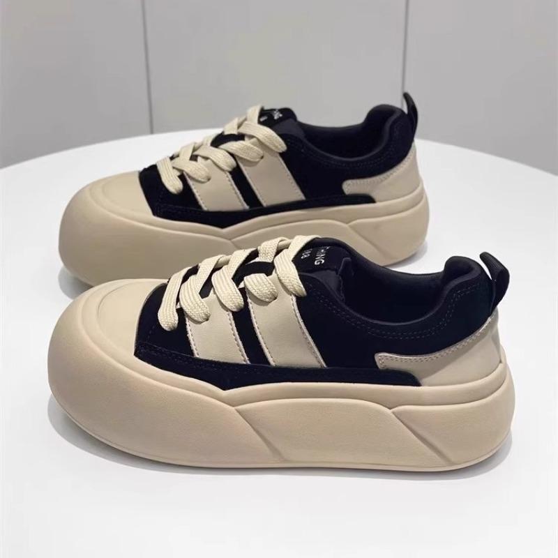 Retro Maillard bread shoes women's autumn new versatile platform casual board shoes