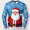 Merry Christmas Santa Claus Men's Long Sleeved T Shirt Popular Y2k Tees Sport Wear Crew Neck Tops Fall Unisex Clothing