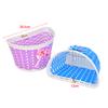 1Pc Bicycle Basket Children Bike Plastic Knitted Bow Knot Front Handmade Bag