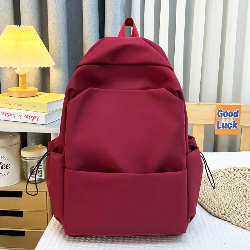 Schoolbag Japanese large-capacity junior high school schoolbag ins Korean version versatile solid color backpack high school student campus backpack