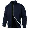 New Men's New Colourful Zip Stand-up Collar Sweater Jacket Men's Casual Jacquard Cardigan Sweater