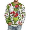 Men's Christmas Printed Imitation Cotton Long-sleeved Shirt