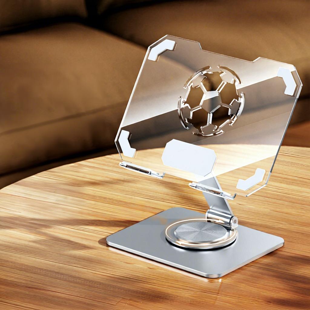 Factory 360 Rotatable Clear Acrylic Multi-color Tablet Stand iPad Compatible Adjustable Foldable Anti-slip Desktop