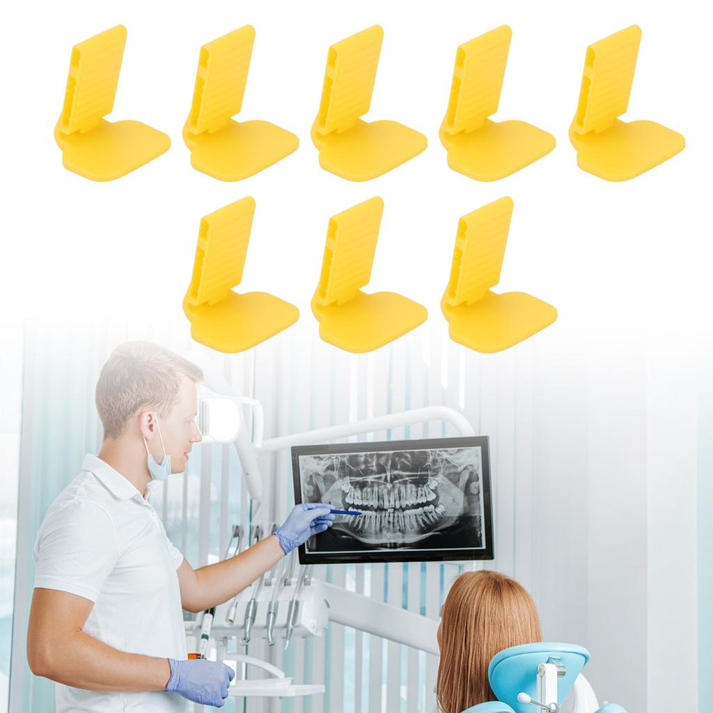 8pcs Dental X Bite Block Mouth Props Heat Resistant Dental Positioner System for Positioner Holder Yellow