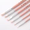6 Brushes, Round Pointed Tip, Soft Nylon Wood Handle for Hair, Professional Brush