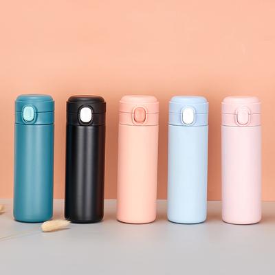 New Stainless Steel Pop-up Lid Vacuum Flask Mini Double Vacuum Straight Cup for Men and Women Cute Simple Pea Cups.
