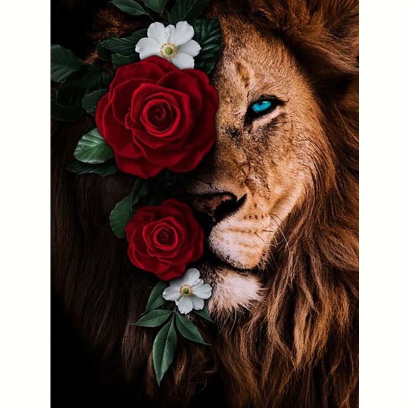

5D алмазная живопись животные полная круглая вышивка тигровая роза картина из стразов мозаика вышивка крестом распродажа домашний декор 30x40 см/12x16 дюймов
